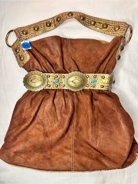 No.96 Kathy Van Zeeland Bohemian Faux Suede Shoulder Bag